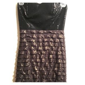 Black & Gold strapless mini